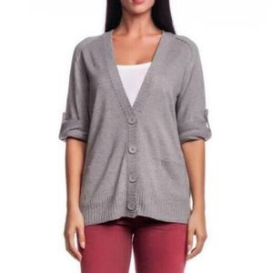 Acrobat Grey Tab Sleeve Silk & Cashmere Sweater